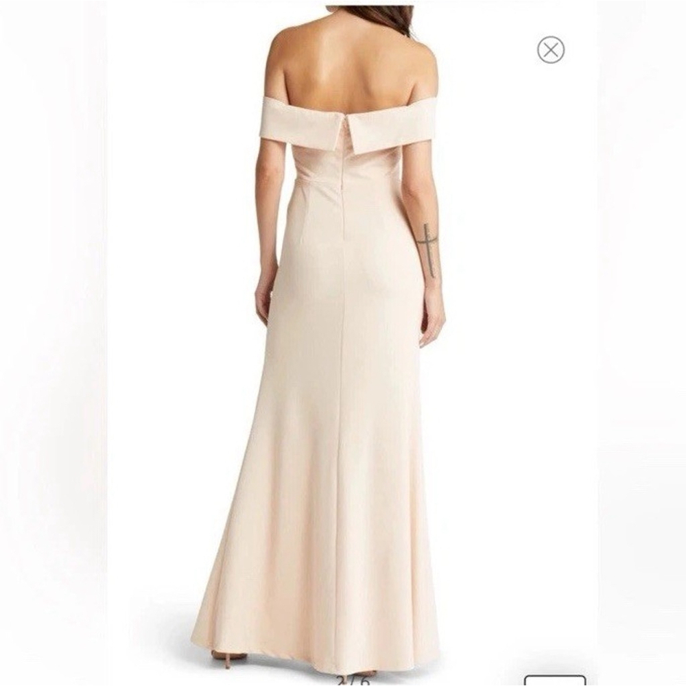 NWT Lulus Song of Love Blush Pink Maxi Dress Sz:M Off the Shoulder Side Slit - Picture 3 of 13